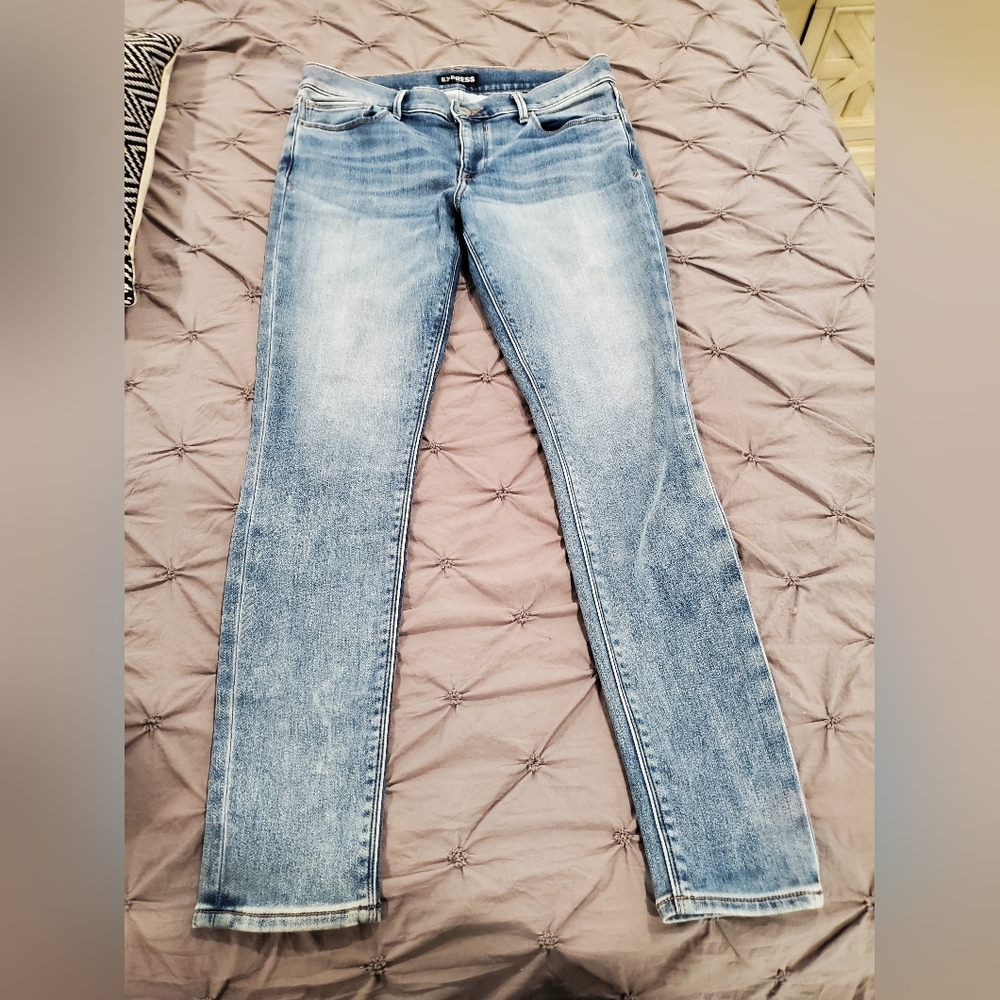 Express Mid Rise Cozy Fleece Jean Leggings - Size 10